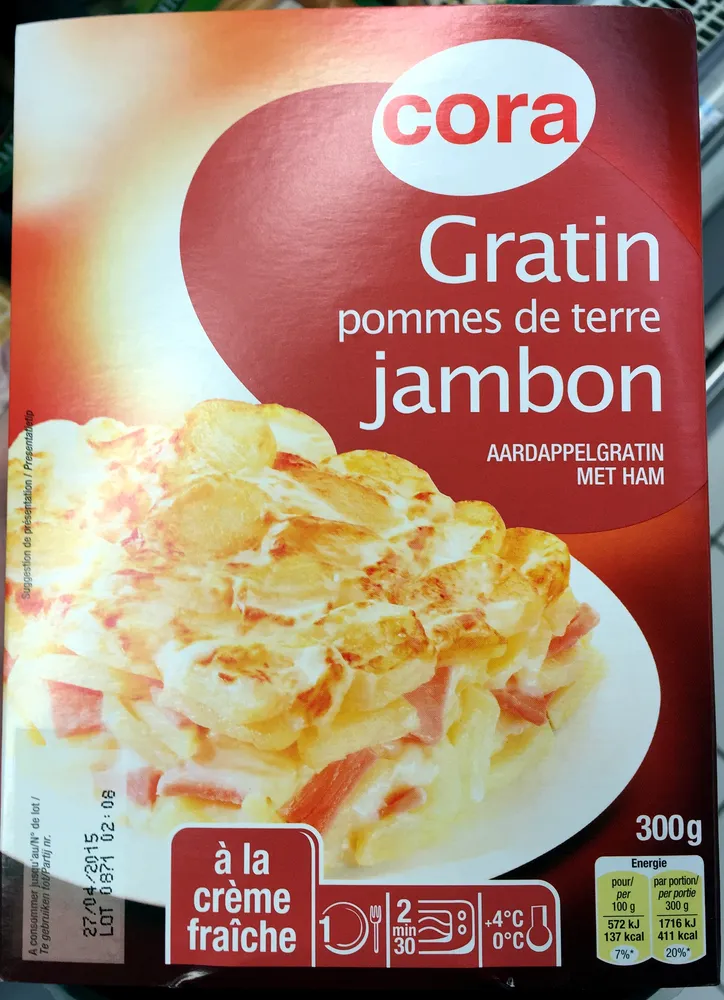 Gratin pommes de terre jambon à la crème fraîche