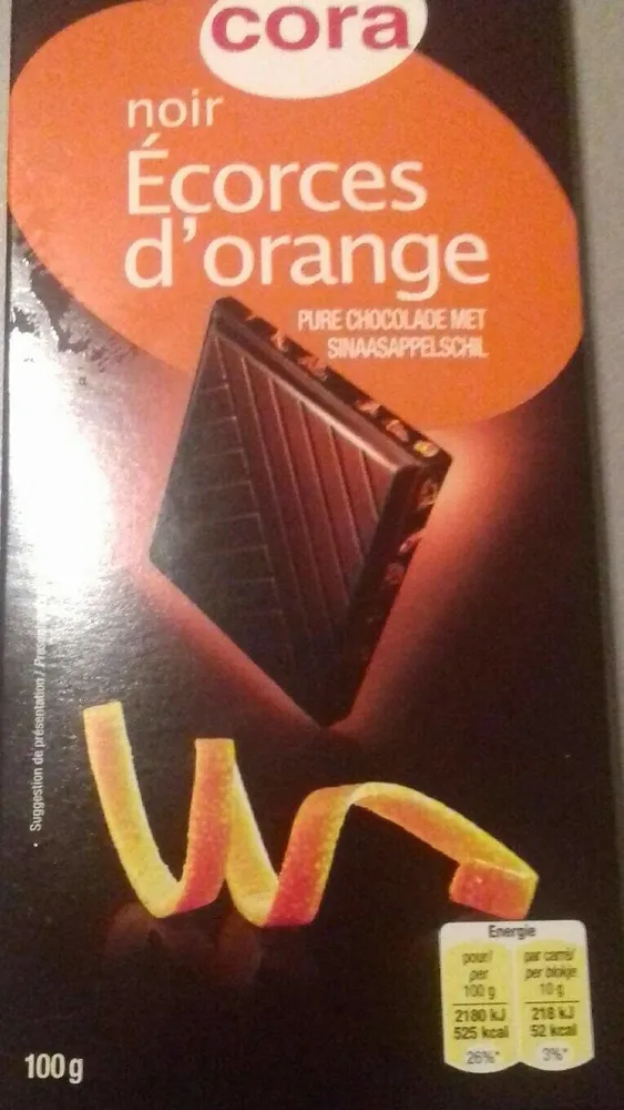 Chocolat noir écorces d'orange