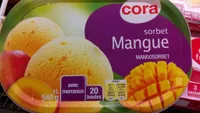 Sorbet Mangue, Avec Morceaux De Mangue, 1 Litre, Marque Cora
