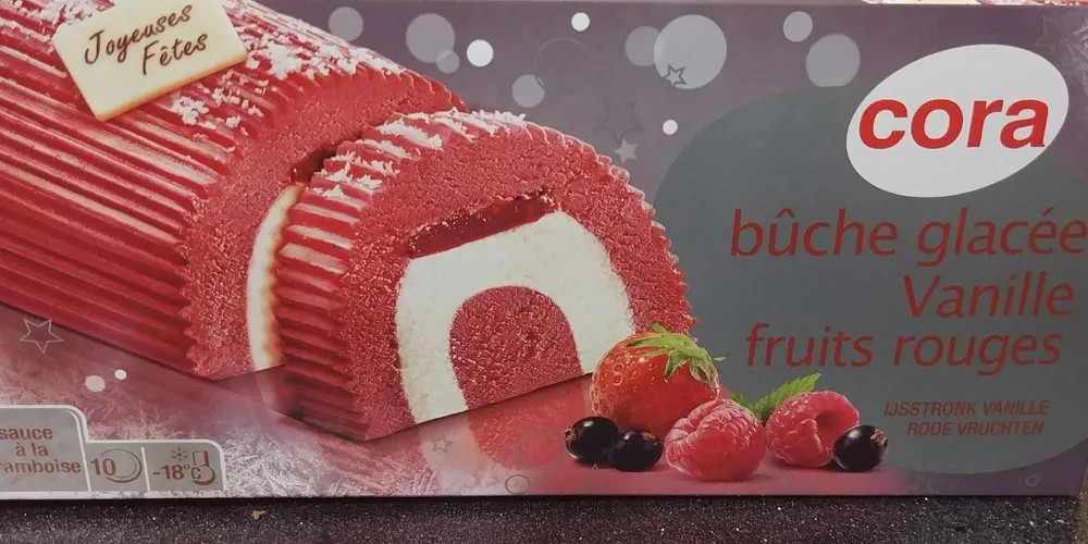 Bûche glacée vanille fruits rouges