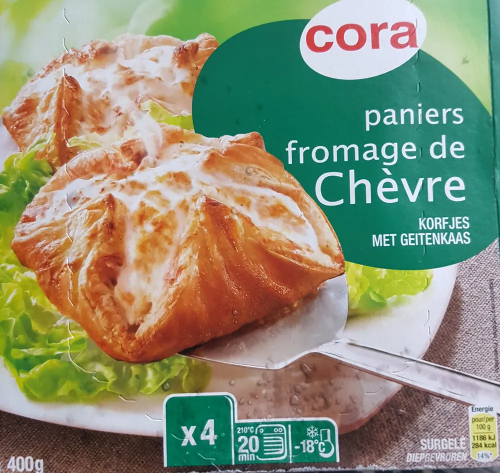 Panniers Feuilletés Au Chèvre, 4 Fois 100 Grammes, Marque Cora