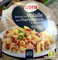 Émincés de Volaille aux champignons et ses pâtes (penne)