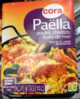 Paëlla Poulet, Chorizo, Fruits de mer, à l'huile d'olive vierge extra 1,4%