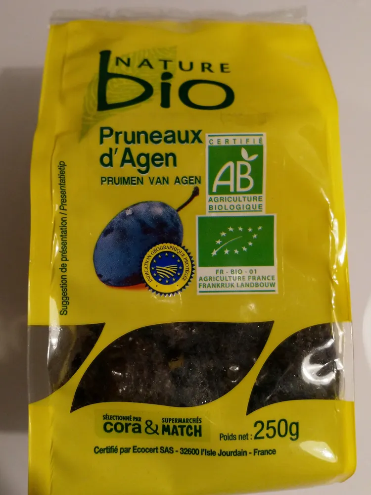 Nature Bio Pruneaux D'agen Entier (avec Noyaux) Calibre Très Gros