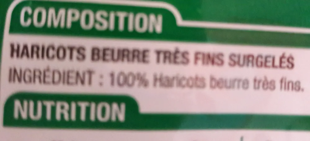 Haricots beurre tres fins