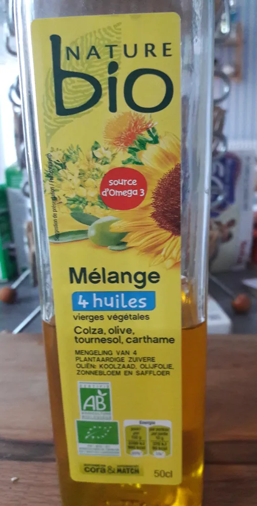 Nature Bio - Mélange 4 Huiles : Colza, Olive, Tournesol, Carthame