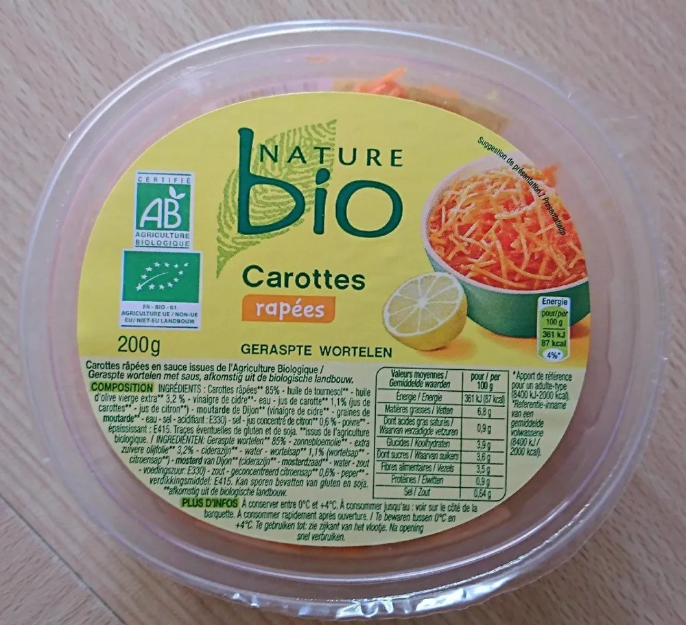 Carottes Râpées Bio