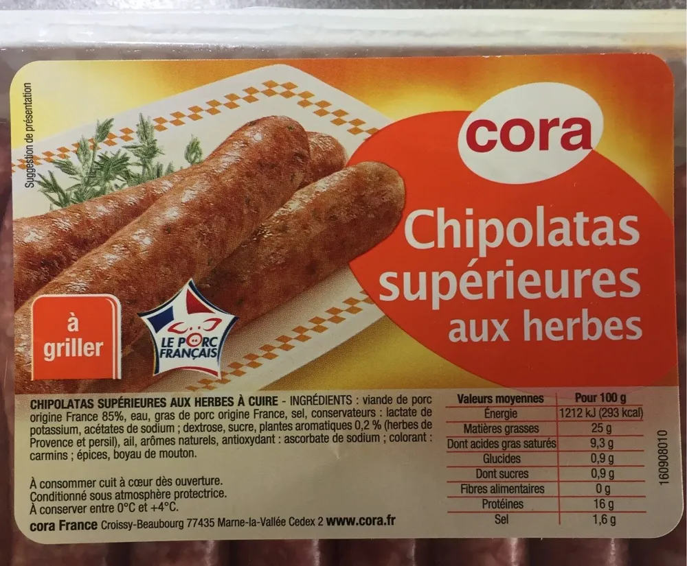 Chipolatas superieures aux herbes