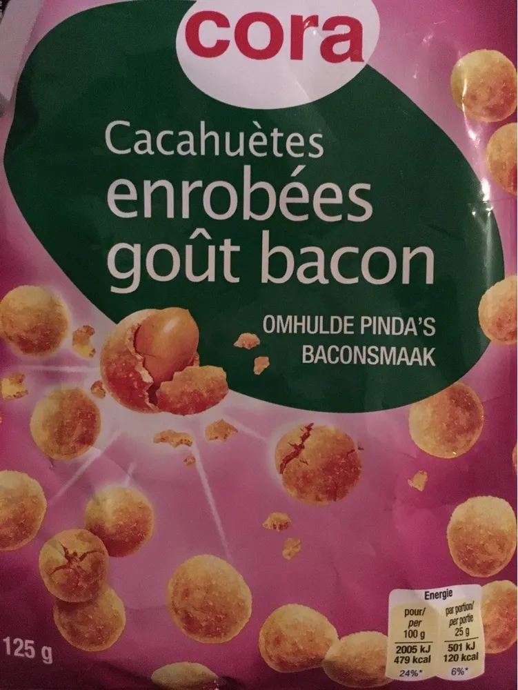 Cacahuètes enrobées goût bacon