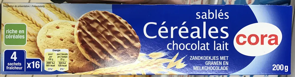 Sablés Céréales chocolat lait
