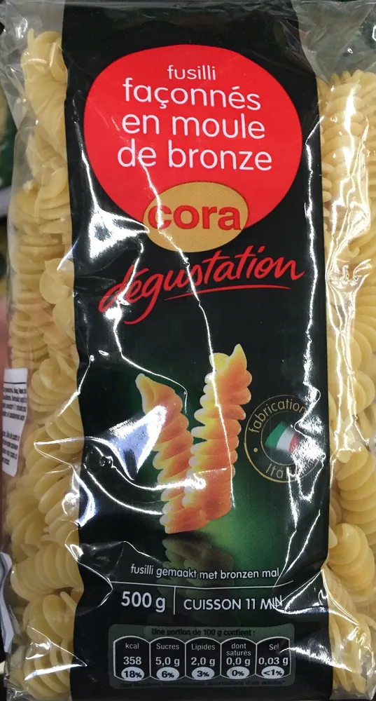 Fusili façonnés en moule de bronze dégustation