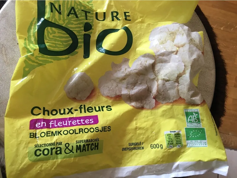 Choux Fleurs En Fleurettes, Bio, 600 Grammes, Marque Cora
