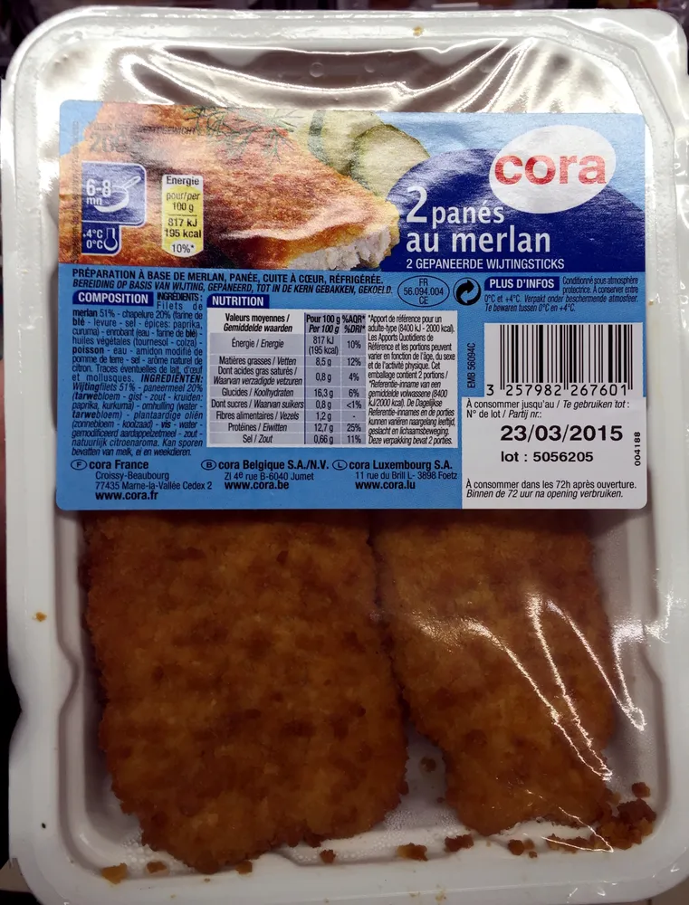 2 panés au merlan