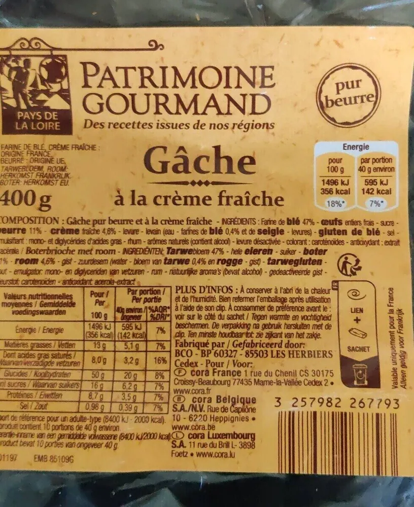 Gâche à la crème fraîche