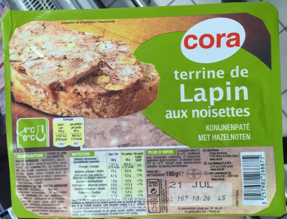 Terrine de Lapin aux noisettes