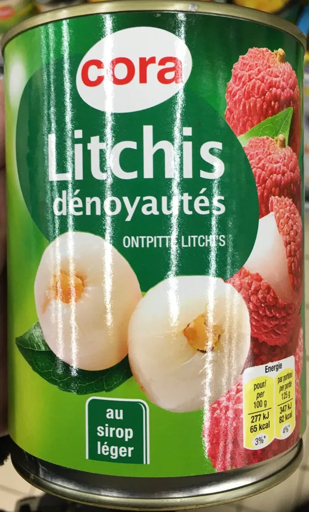 Litchis dénoyautés au sirop léger