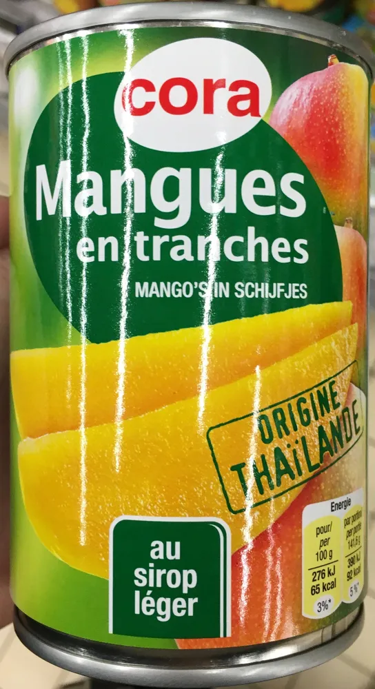Mangues en tranches au sirop léger