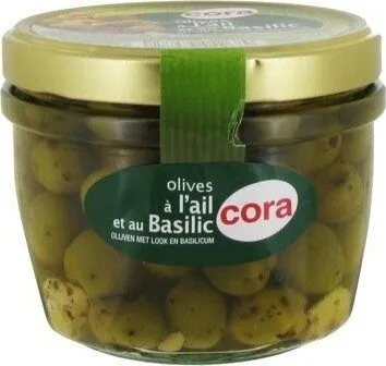 Olives a l'ail et au basilic
