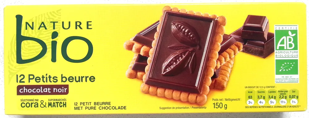 12 petits beurre chocolat noir