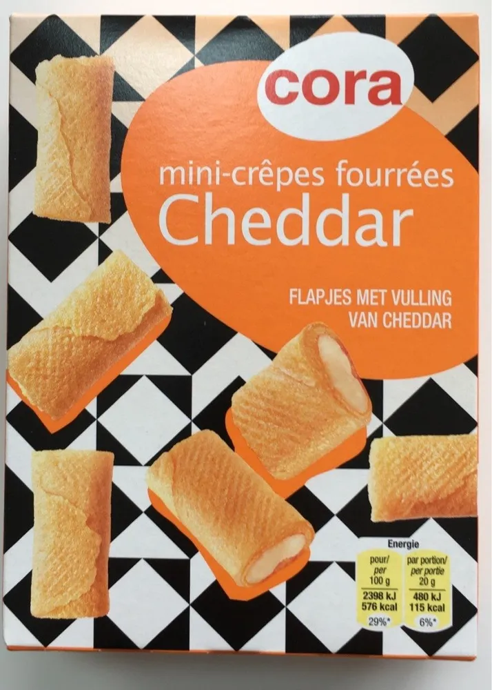 Mini-crêpes cheddar