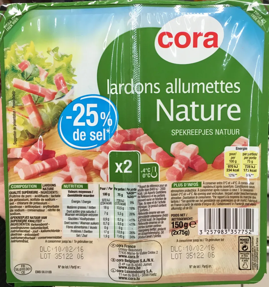 Lardons allumettes Nature