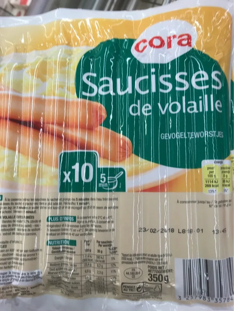 Saucisses de volaille