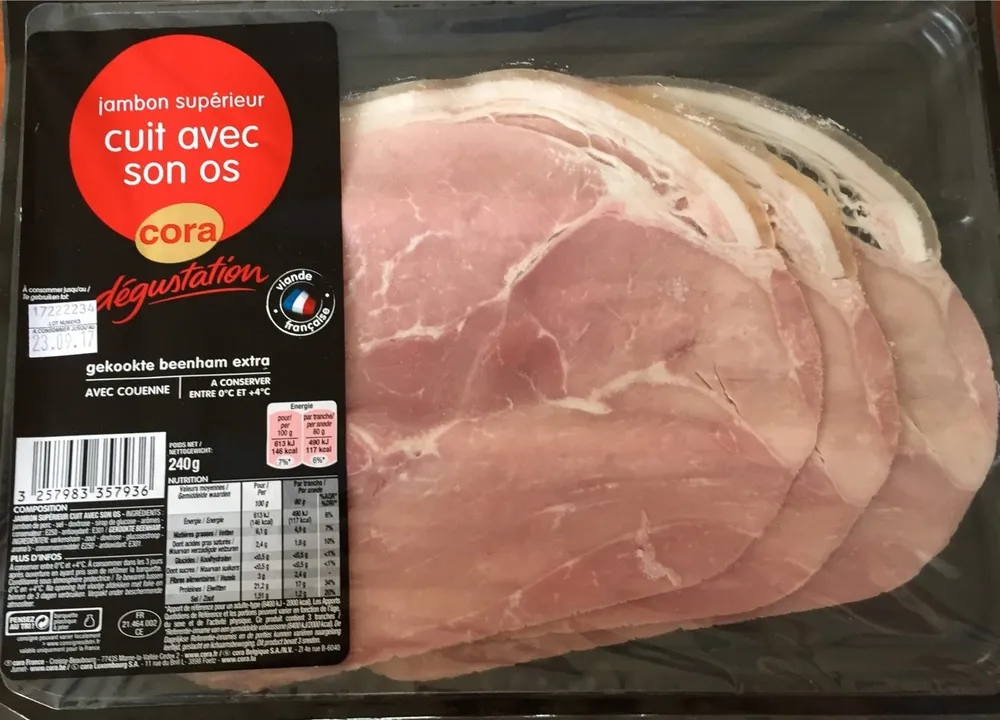 Jambon cuit à l'os, 240g
