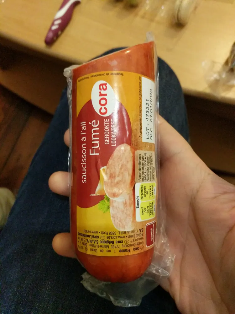 Saucisson ail biseau fumé