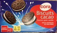 Biscuits cacao fourrés goût vanille