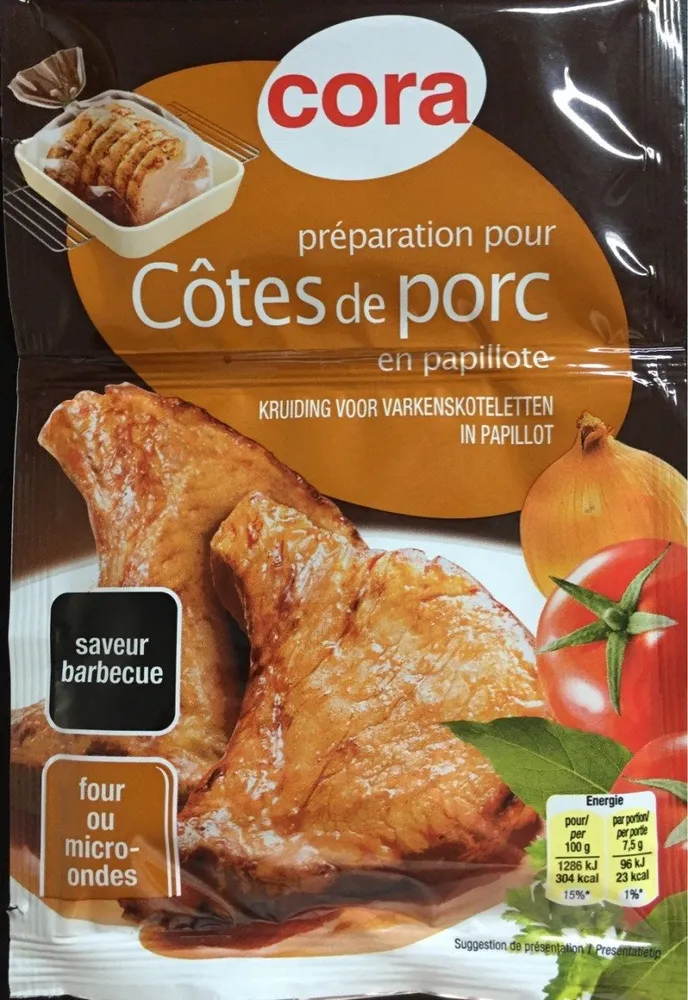 Préparation pour côtes de porc en papillote