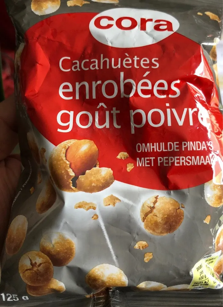 Cacahuètes enrobées goût poivre
