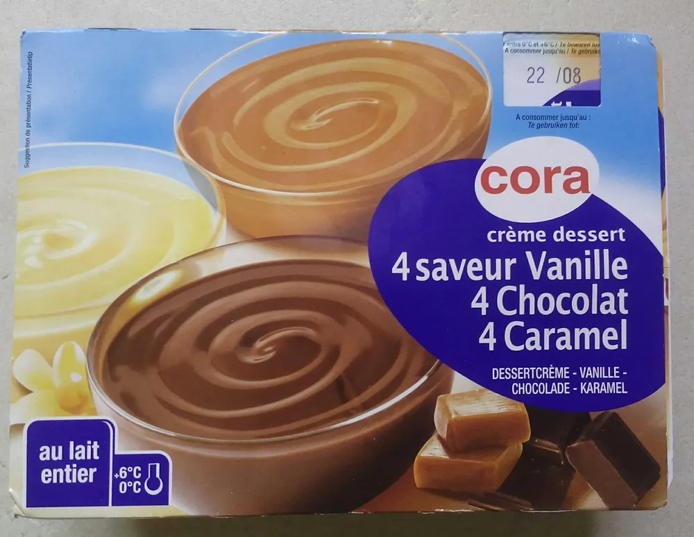Crème dessert (4 saveur Vanille, 4 Chocolat, 4 Caramel)