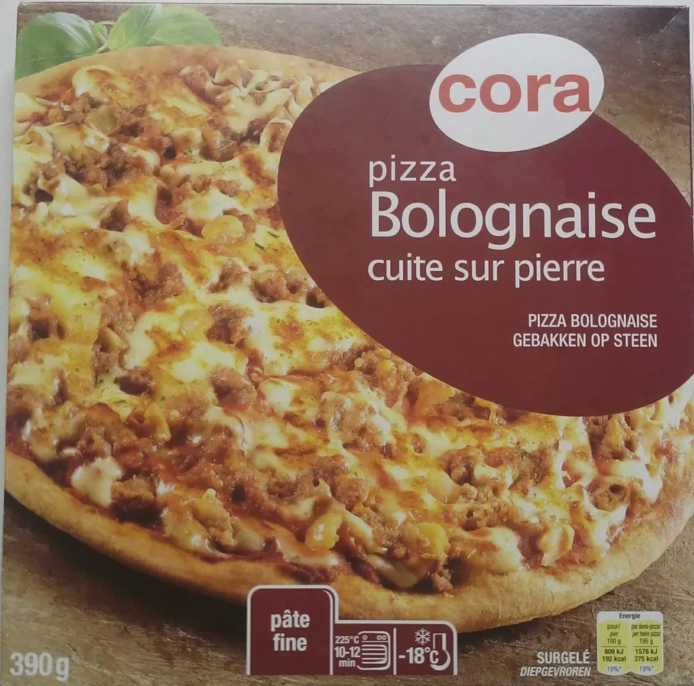 Pizza Bolognaise cuite sur pierre