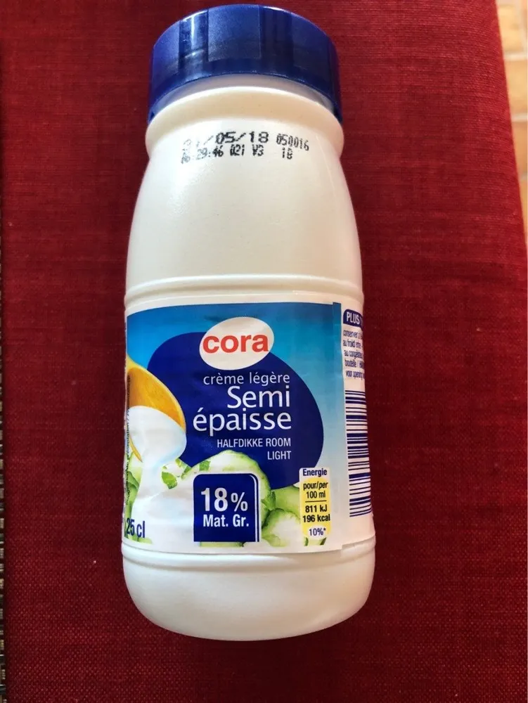 Crème Légère Semi-Épaisse 18%