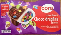 Crème dessert chocolat dragées colorées