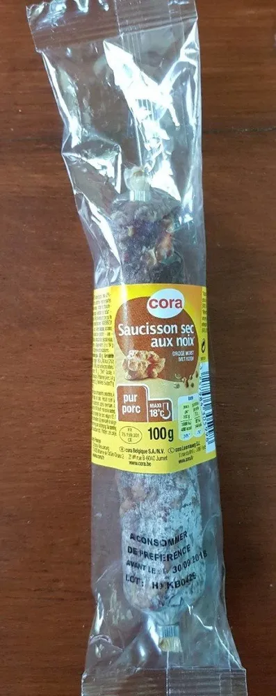 Saucisson Sec Aux Noix Pur Porc
