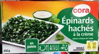 Épinards hachés à la crème en palets surgelés