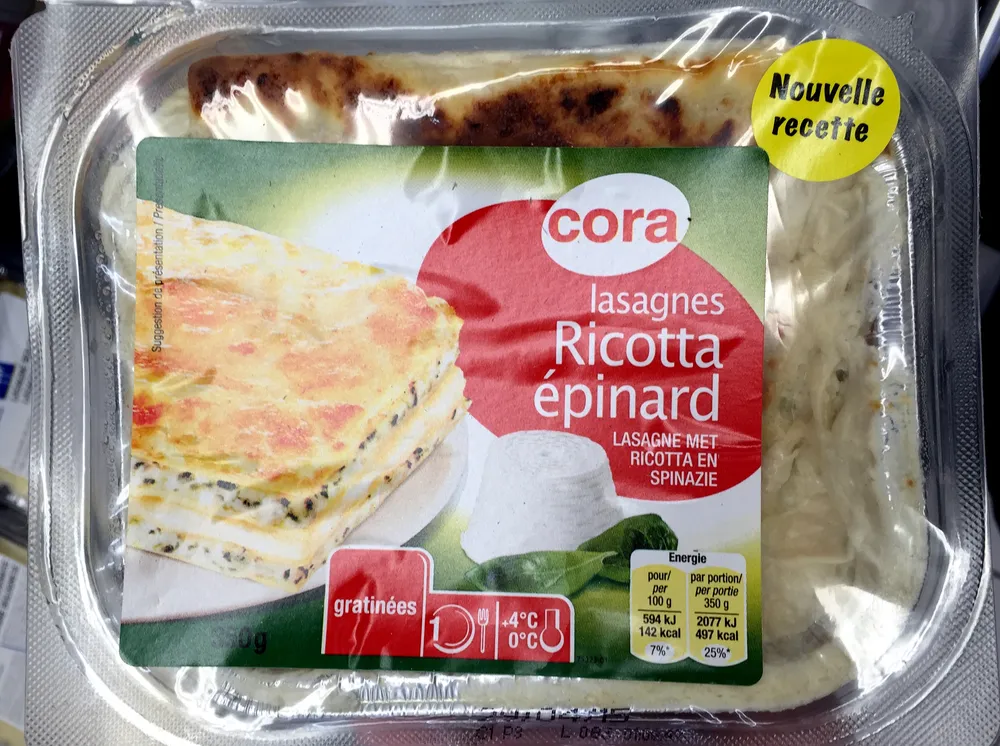 Lasagnes Ricotta Épinard gratinées