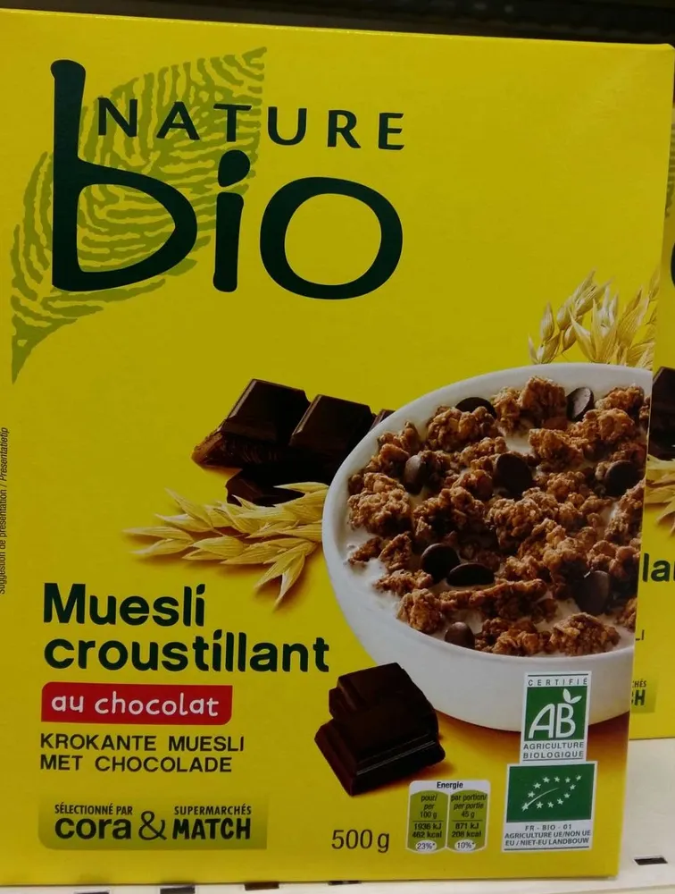 Muesli croustillant au chocolat bio