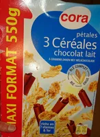 Pétales 3 céréales chocolat au lait