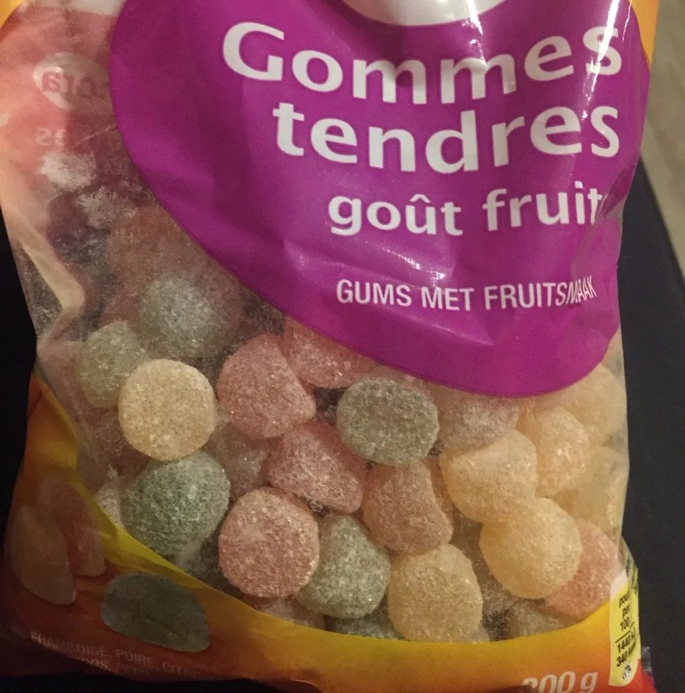 Gommes tendres goût fruit