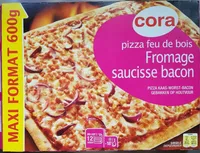 Pizza feu de bois fromage saucisse bacon