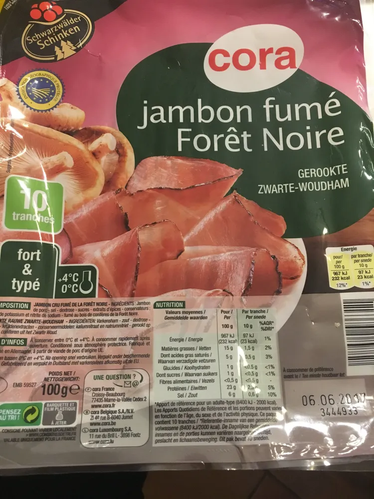 Jambon fumé forêt noire