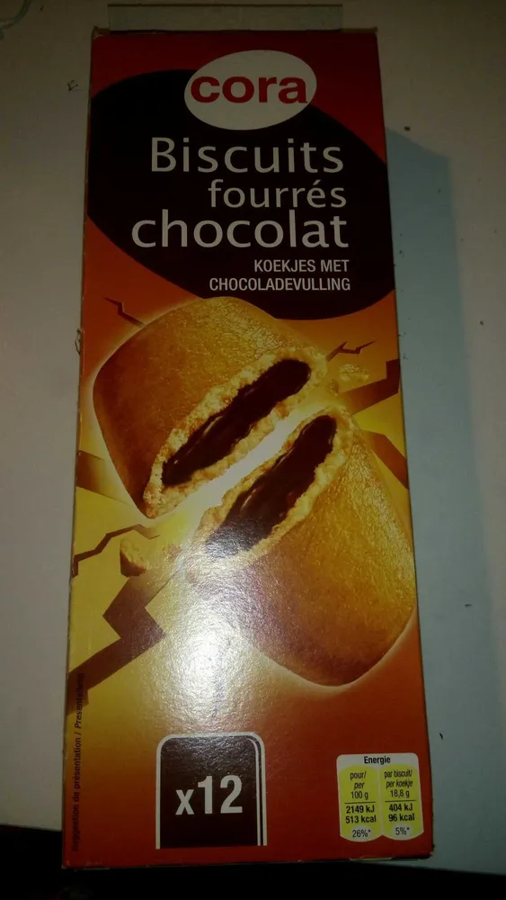 Biscuits fourrés chocolat