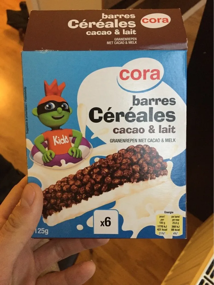 Barre de céréales cacao et lait