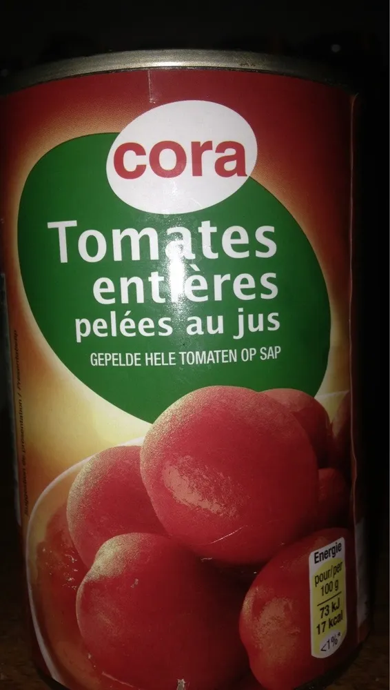 Tomates entières pelée au jus Cora