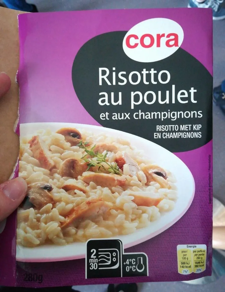 Risotto au poulet et aux champignons
