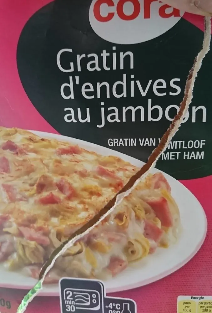 Gratin d'endives au jambon