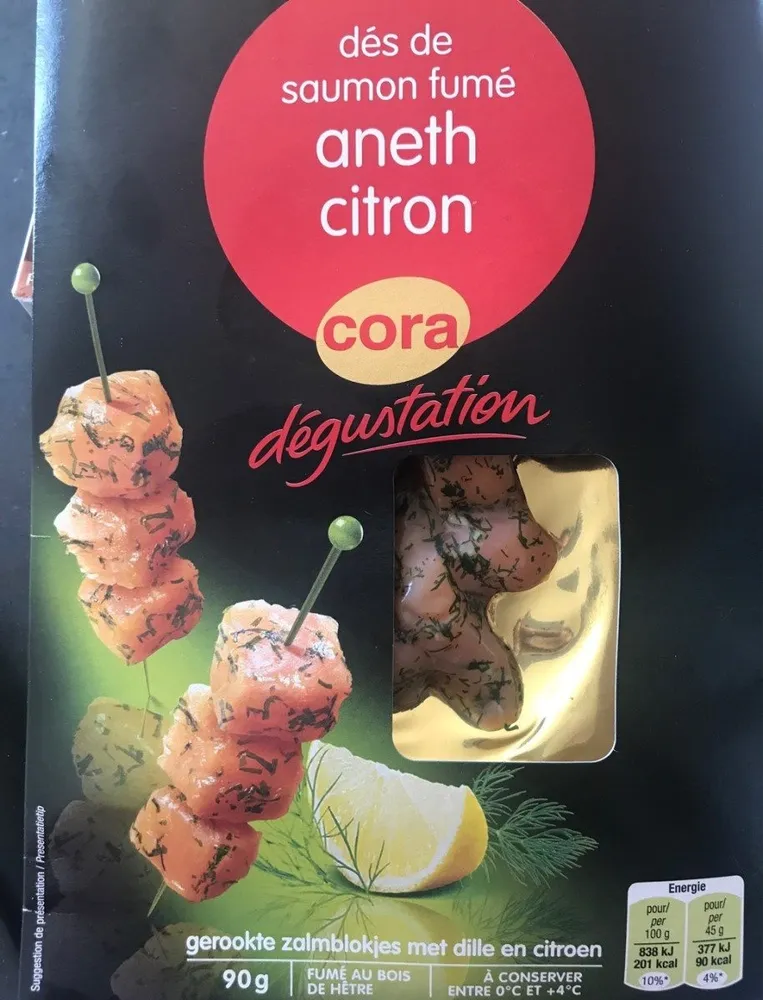 Dés de saumon aneth citron