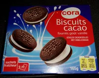 Biscuits Cacao Fourrés Goût Vanille